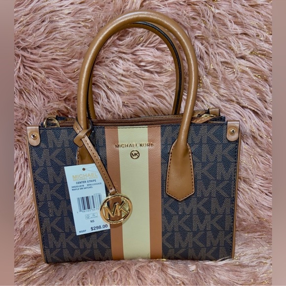 Michael Kors Brown and Cream Satchel